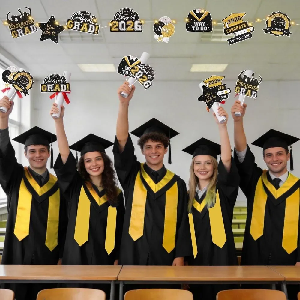 Class of 2026 Graduation Party Decor Bundle Banner Napkins Centerpieces Set